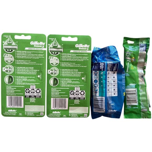 LOT 4 GILLETTE Sensor2/Sensor3 Sensitive Plus Blade Razor - Picture 4 of 4